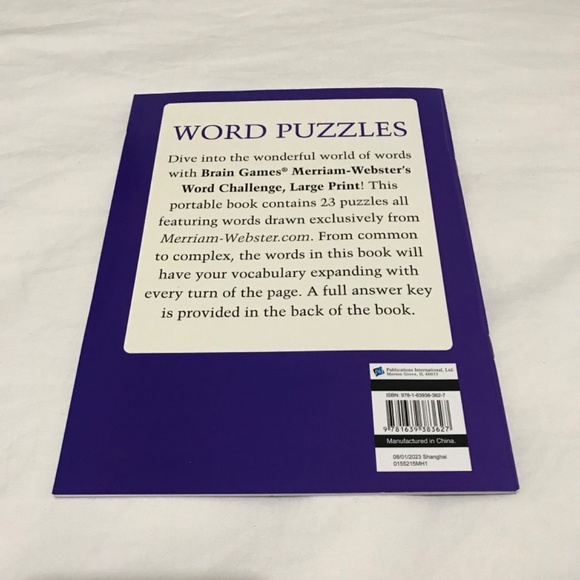 NEW Brain Games Merriam Webster's Word Challenge Large Print Book Booklet - Picture 2 of 4